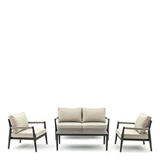 2 Seat Sofa Set In Rope Effect Anthracite - Cuba